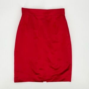 Louis Féraud 100% Silk Red Pencil Skirt - Made In Germany